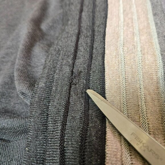 Eileen Fisher XS Gray Tunic Sweater w Matching Scarf Colorblock Sleeves Tencel - Picture 7 of 15